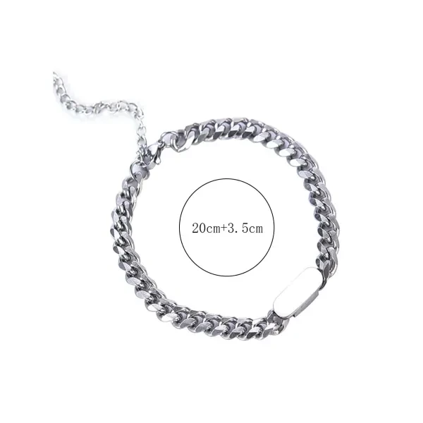 Minimalist Braided Silver Chain Bracelet For Men Fashion Jewelry Gifts Men Casua