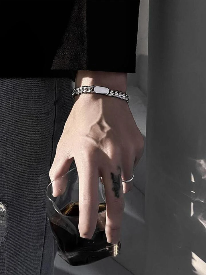 Minimalist Braided Silver Chain Bracelet For Men Fashion Jewelry Gifts Men Casua