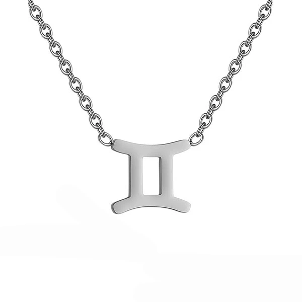 Gemini Pendant Necklace Braided Chain
