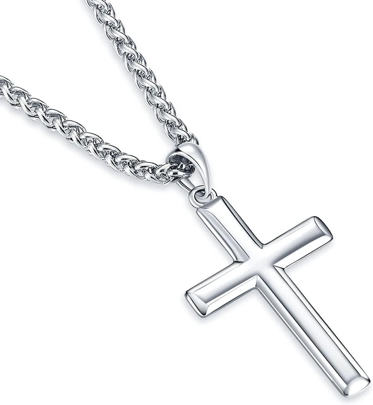 Men's Stainless Steel Cross Pendant Necklace