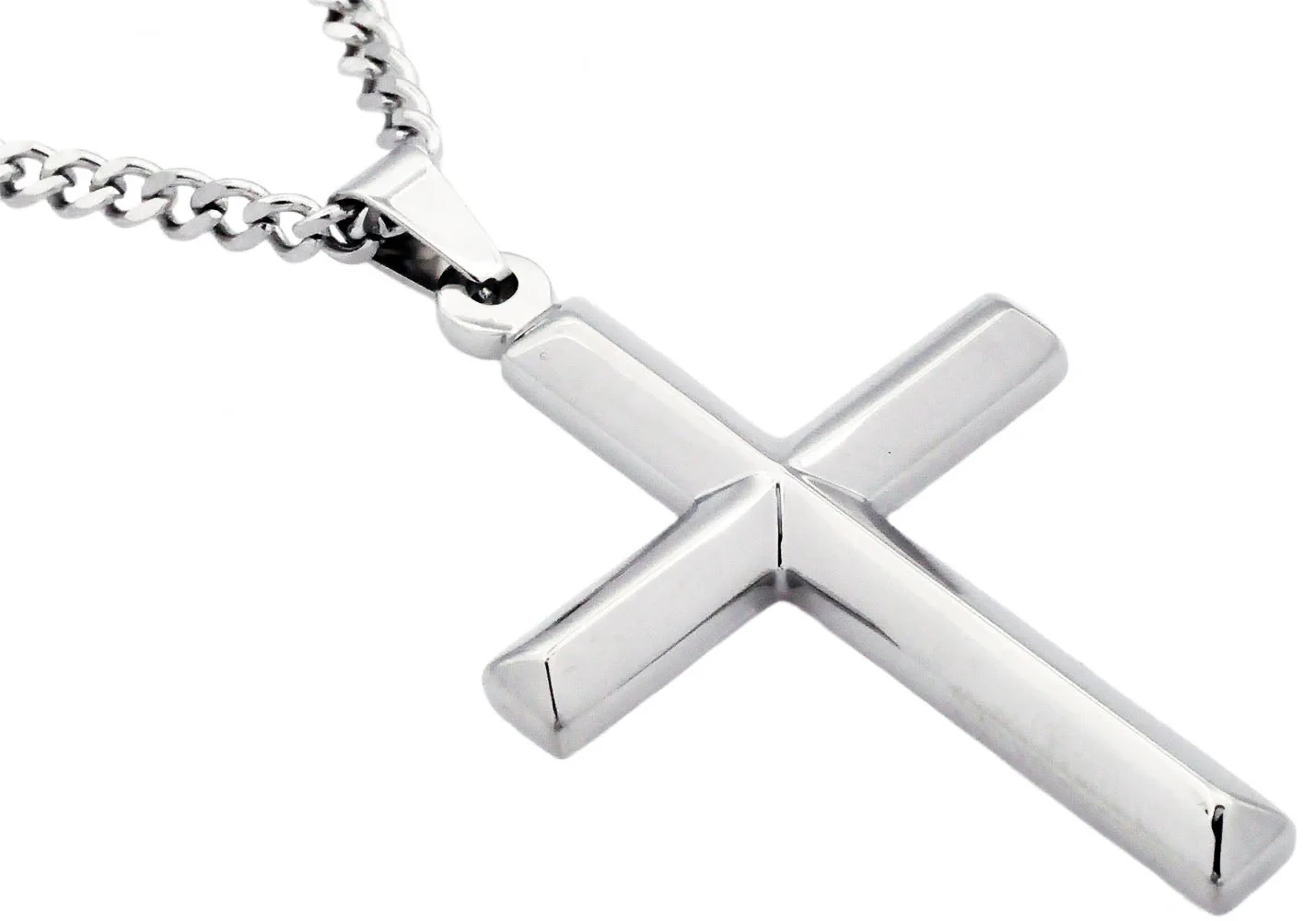 Men's Stainless Steel Cross Pendant Necklace