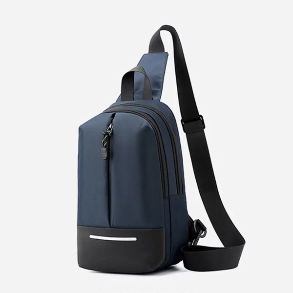 Blue Waterproof Crossbody Backpack for Men Multi Pockets