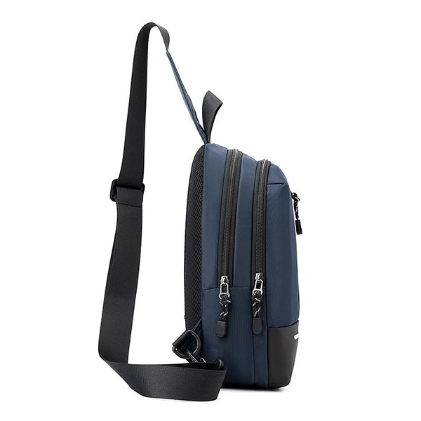 Blue Waterproof Crossbody Backpack for Men Multi Pockets