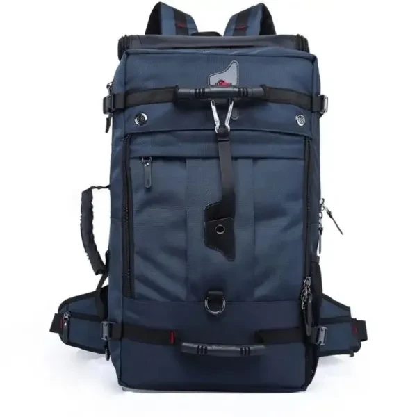 Blue Canvas Travel Backpack - Waterproof Large Capacity Premium Quality Adjustab