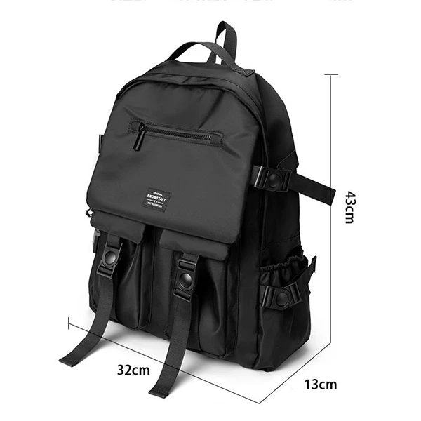 Black Travel Backpack for Men - Lightweight & Spacious Outdoor Bag