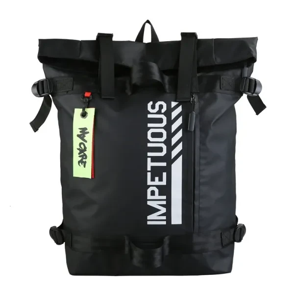 Men's Black Letters Print Backpack