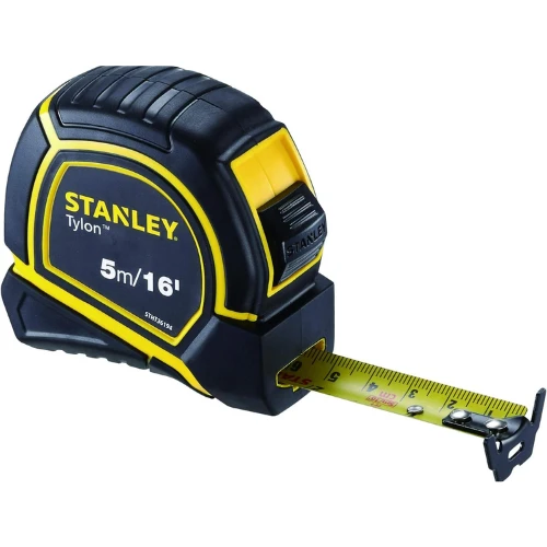 Stanley Tylon Short Tape Measure, 5m/16' x 19mm, Yellow/Black, STHT36194