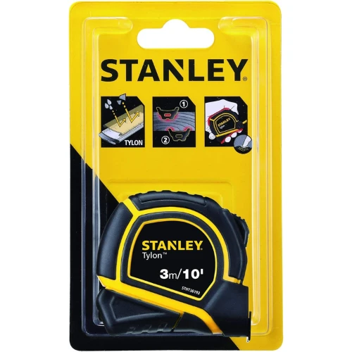 Stanley Tylon Short Tape Measure 3M/10' X 15Mm, Yellow/Black - Stht36193