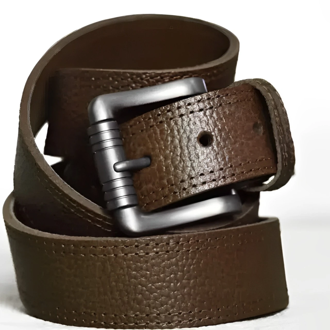 "Premium Dark Brown Buffalo Leather Belt - Stylish Men's Belts for Every Occasio