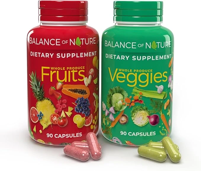 Balance of Nature Fruits and Veggies - Whole Food Supplement with Superfood for