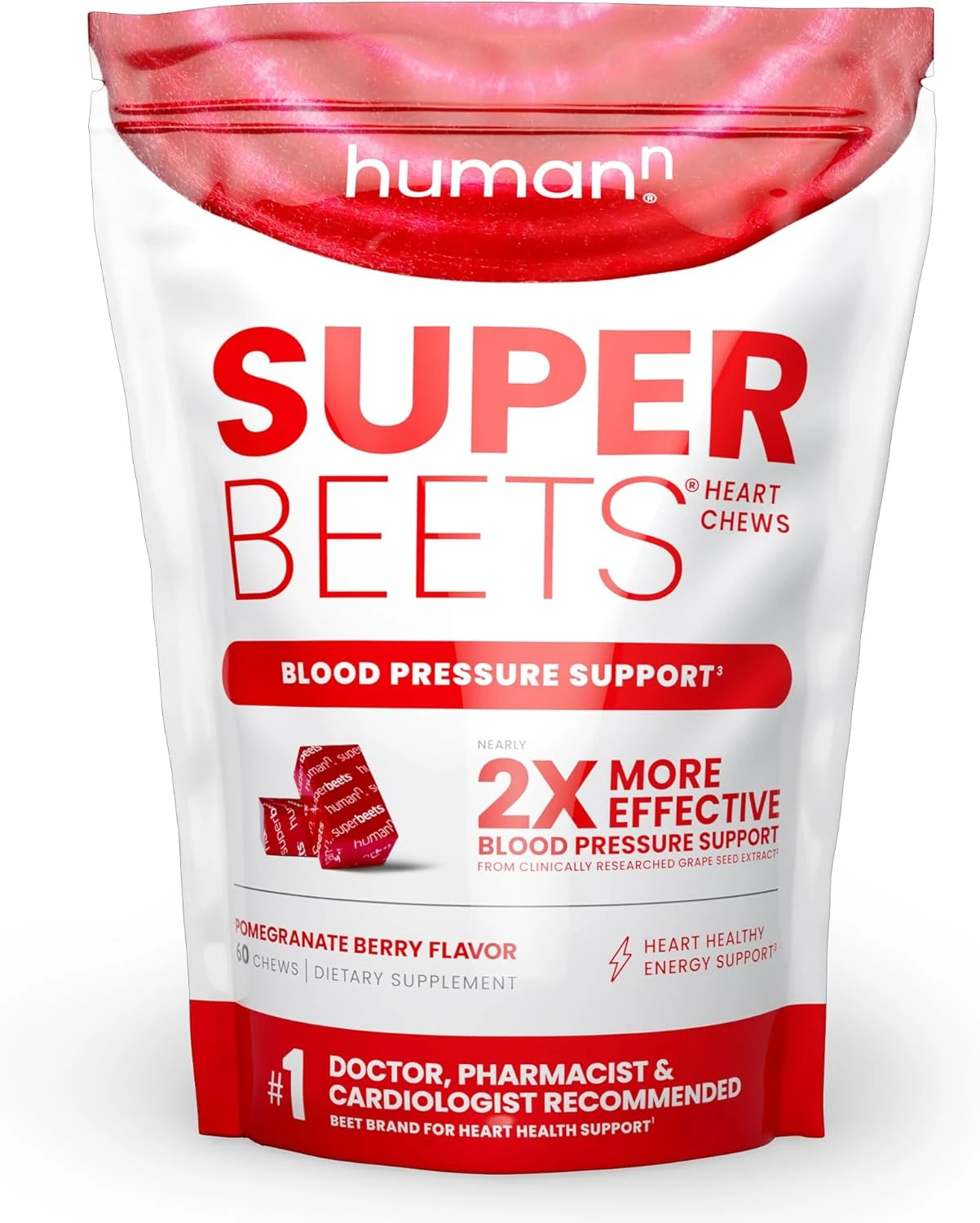 humanN SuperBeets Heart Chews - Nitric Oxide Production and Blood Pressure Suppo