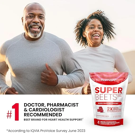 humanN SuperBeets Heart Chews - Nitric Oxide Production and Blood Pressure Suppo