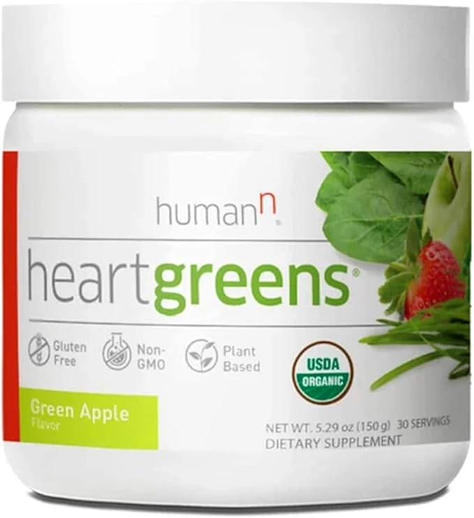 HumanN HeartGreens | Superfood Organic Powder with Wheatgrass, Kale, Spinach, an