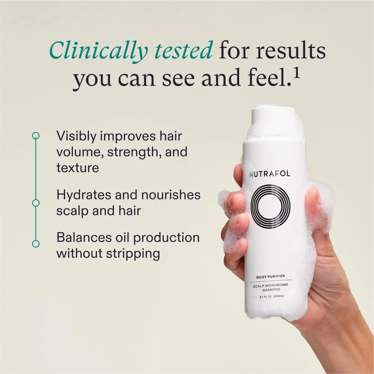 Nutrafol Shampoo, Cleanse and Hydrate Hair and Scalp, Improves Hair Volume, Stre