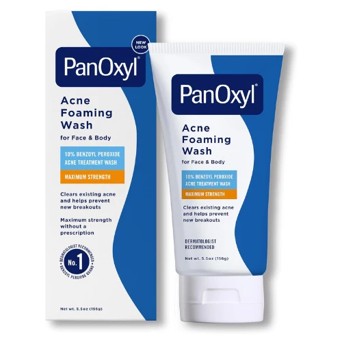 PanOxyl Acne Foaming Wash Benzoyl Peroxide 10% Maximum Strength Antimicrobial, 5