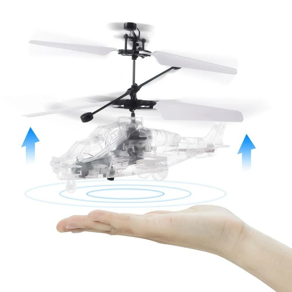 Gesture Sensing Smart Levitation Led Light Altitude Hold Transparent RC Helicopt