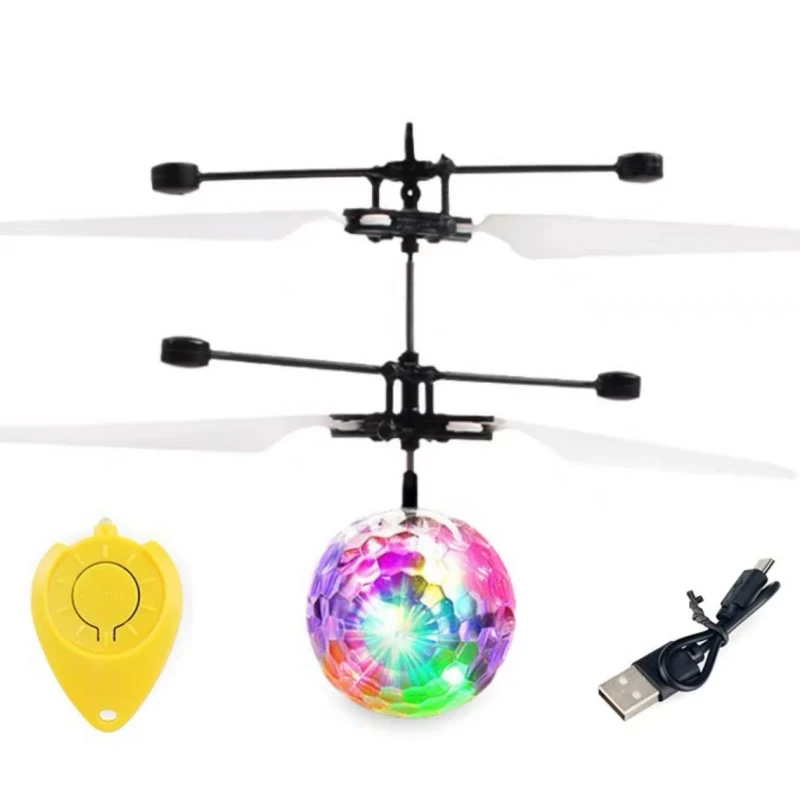 Mini Gesture Sensing Levitation Flying Led Light Crystal Ball RC Helicopter Kids