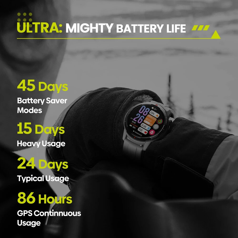 Zeblaze Stratos 3 Ultra Smart Watch - 1.43" AMOLED, GPS Dual Brand, 5 ATM & IP69