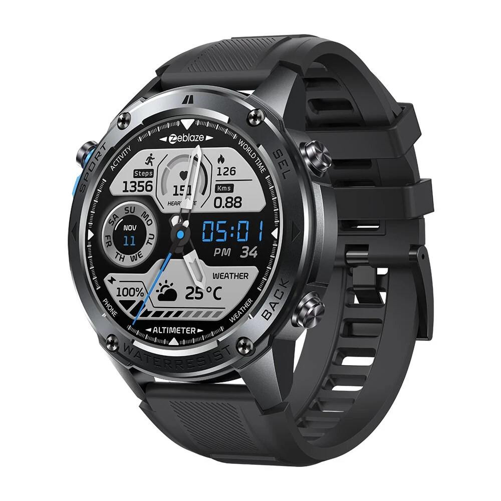 Zeblaze Stratos 2 Ultra Smart Watch - 1.43" HD AMOLED, GPS Dual-Band GNSS, 10 AT
