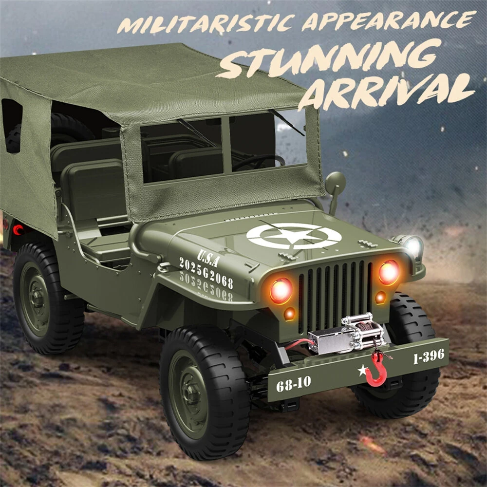 JJRC C8815 RTR 1/10 2.4G 4WD RC Car Willys Military Truck for Jeep Off-Road Clim