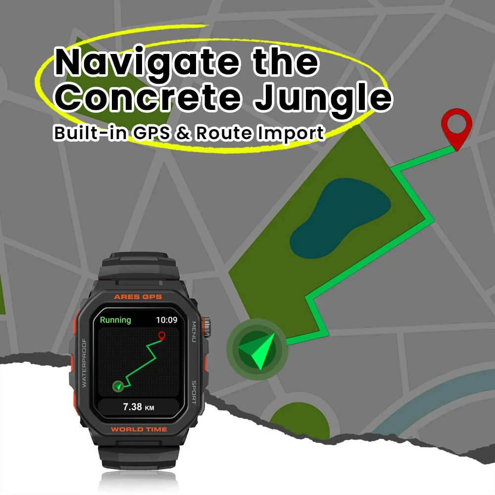 [World Premiere]Zeblaze Ares GPS Rugged 1.75 inch HD 3 ATM Detailed Health and W