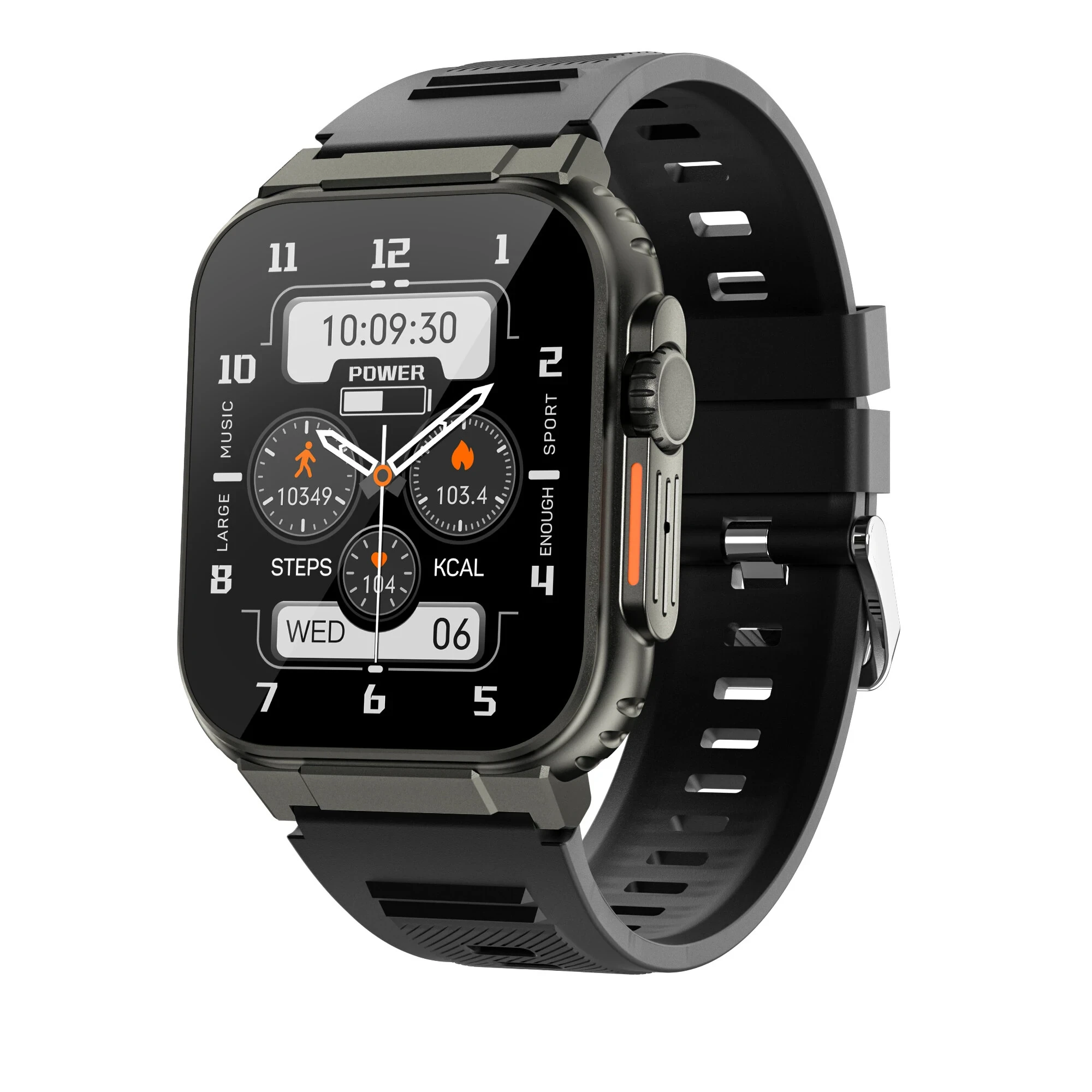 A70 1.96 inch HD Screen Heart Rate Blood Pressure SpO2 Monitor BT5.0 600mAh TWS