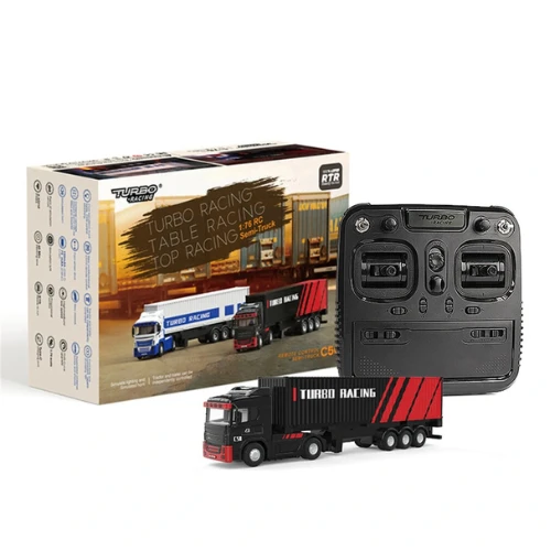 Turbo Racing C50 1/76 2.4G 4WD RC Car Semi -Truck Tractor Trailer Heads LED Ligh