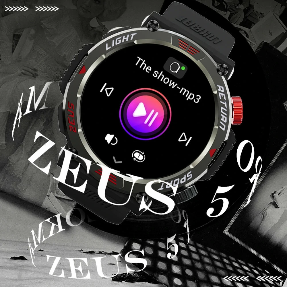 LOKMAT ZEUS 5 PRO 1.54 inch Power Metallurgy 5ATM Heart Rate Blood Oxygen Blood