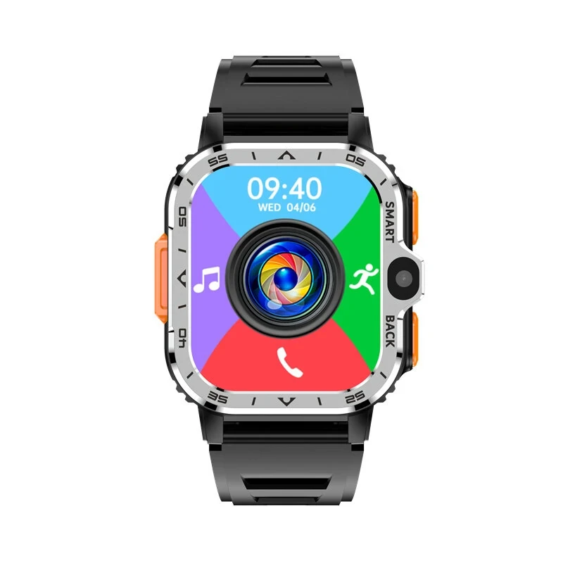 PGD Watch - 2.03" HD Screen, 4G Quad Core, Bluetooth Call, Dual Cameras, Health 