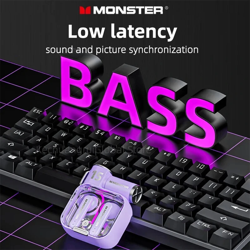 MONSTER XKT15 TWS Wireless Earbuds bluetooth Earphone Bass HiFi HD Calls Semi-in