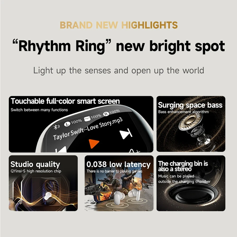 BlitzWolf® BW-FYE16 Plus TWS Earbuds - LED Screen, Bluetooth, Active Noise Cance