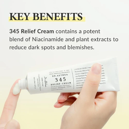 Dr.Althea 345 Relief Cream | Daily Face Moisturizer | Blemish Relief Care | Soot