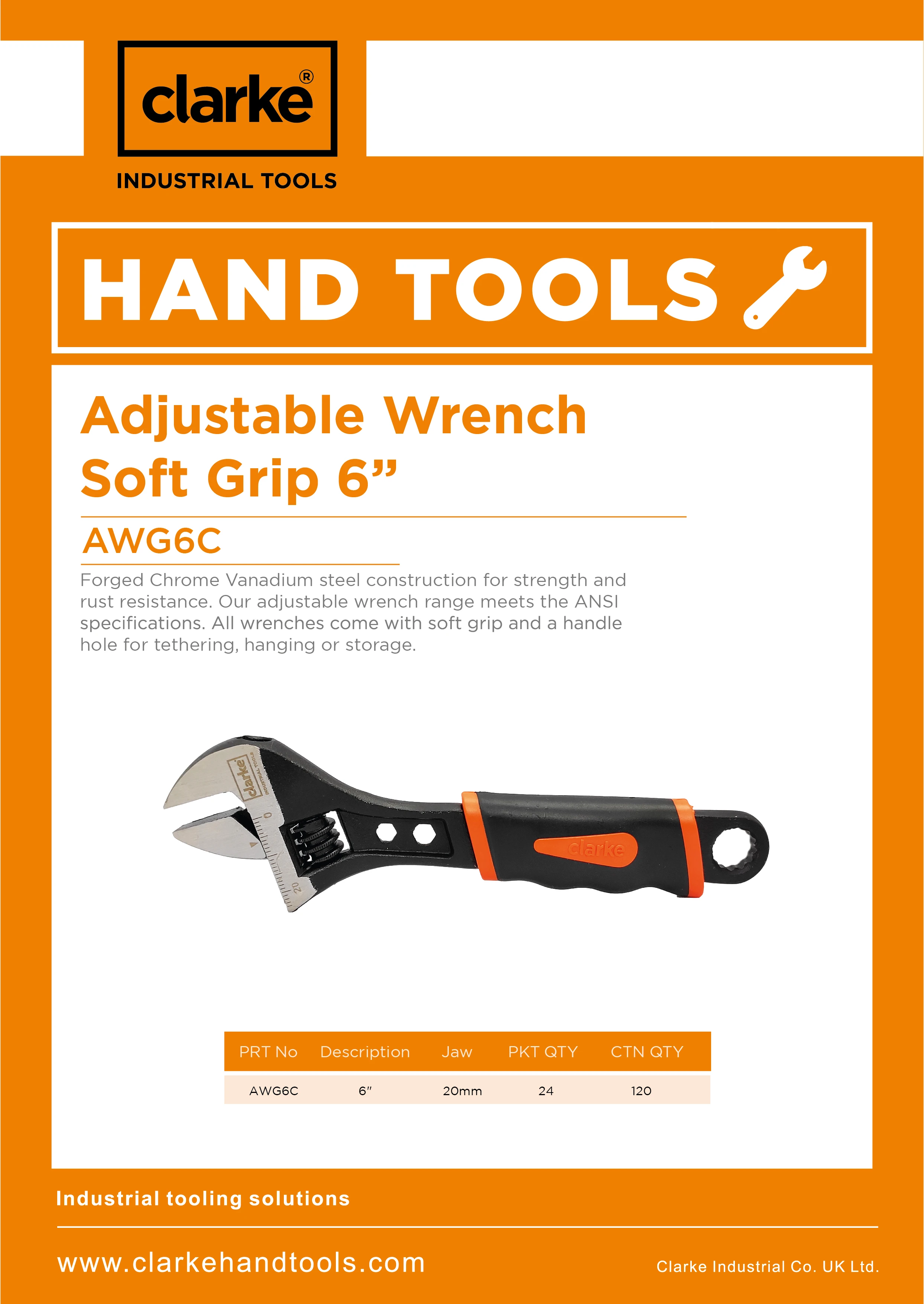 Clarke Adjustable Wrench 6 Inch