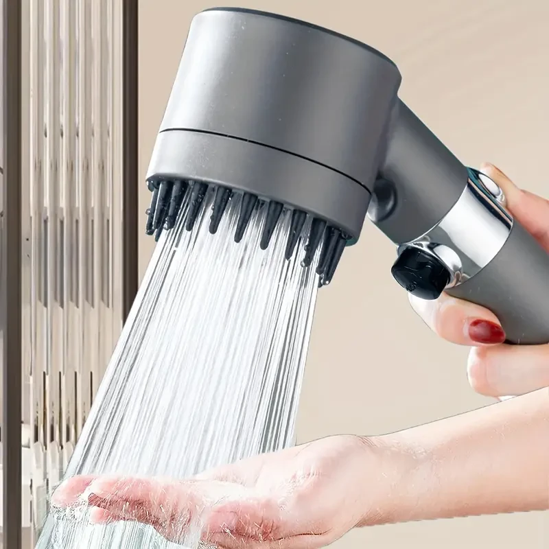 1pc Pressurized Handheld Shower Head, 3 Modes Adjustable Water Output Shower Hea