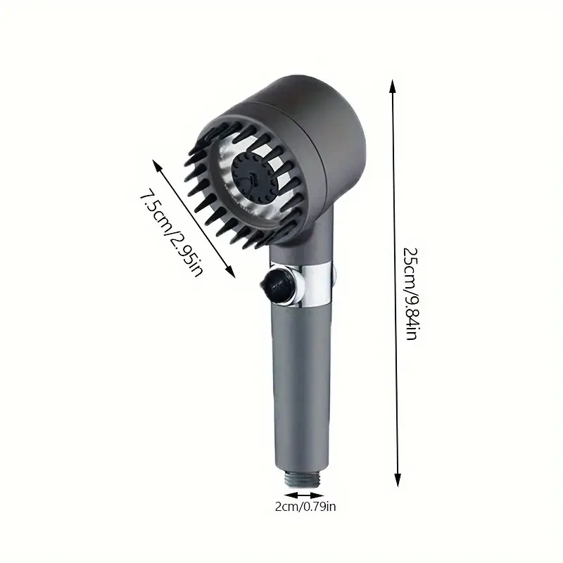 1pc Pressurized Handheld Shower Head, 3 Modes Adjustable Water Output Shower Hea