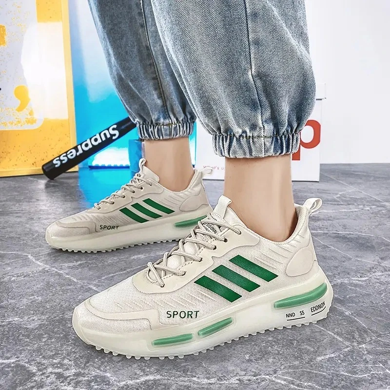 Air Cushion Sports Shoes Men Lace-up Sports Sneakers Outdoor Breathable Casual S