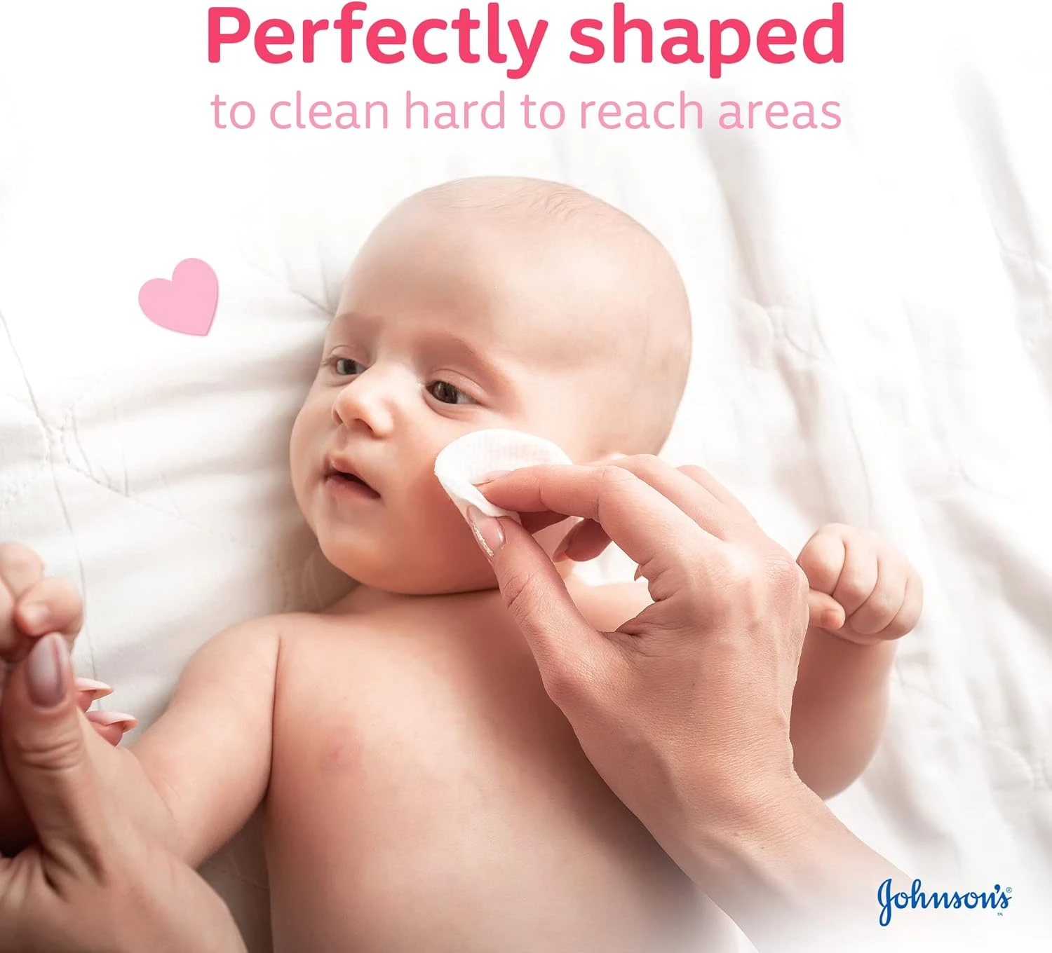 Johnson’s Pure Cotton Makeup Pads, Pack of 3x80 Rounded Pads, Crafted from Pure