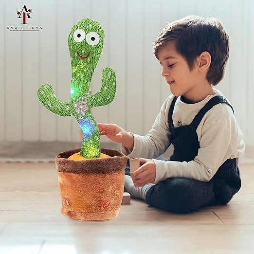 Dancing Cactus Repeat Talking Toy Electronic Plush Toys Can Sing & Record (USB L