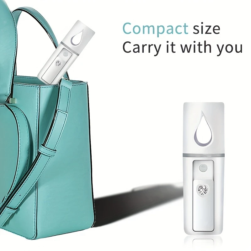 Portable Nano Mist Hydrator with Mirror USB Rechargeable Moisturizing Face Sp