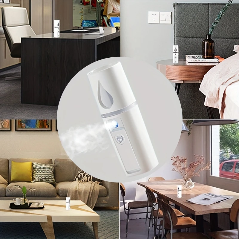 Portable Nano Mist Hydrator with Mirror USB Rechargeable Moisturizing Face Sp