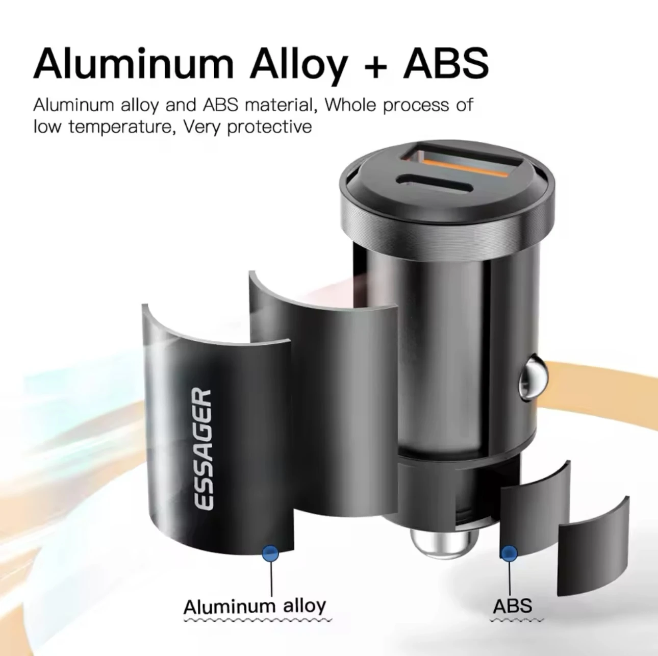 Essager 30W 5A QC PD 3.0 SCP USB Car Charger Quick Charge4.0 USB Type C Car Fast