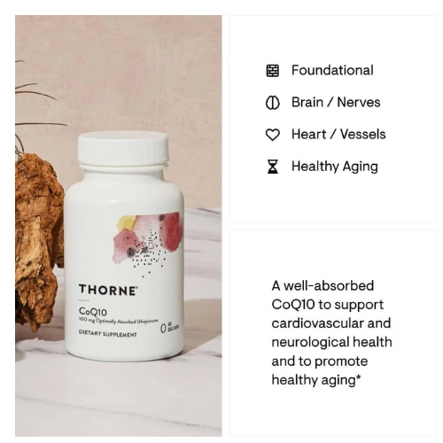 THORNE CoQ10 (formerly Q-Best 100) - 100mg Optimally Absorbed Ubiquinone - Glute