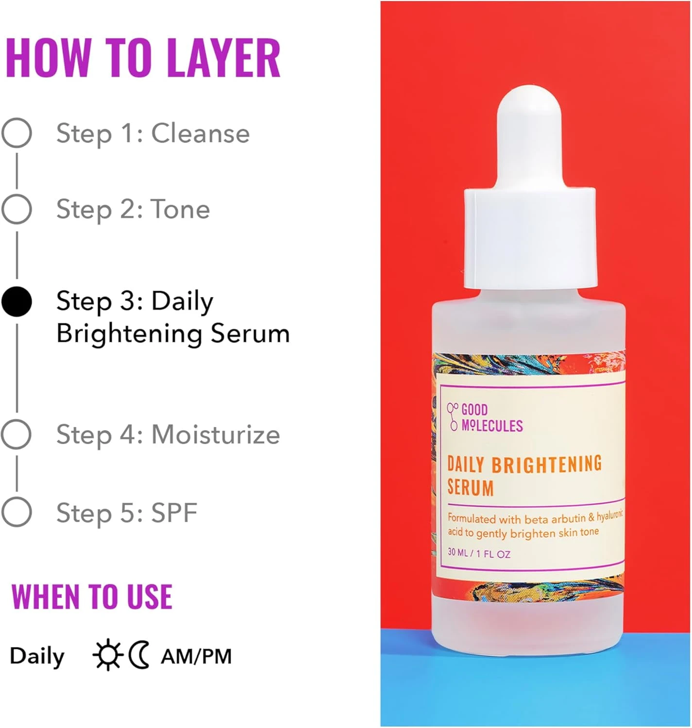 GOOD MOLECULES Daily Brightening Serum,1fl. oz