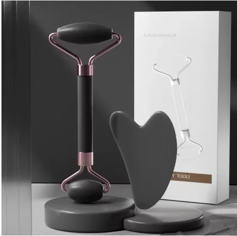 2Pcs Face Massager Roller Guasha Board Resin Scraper Wrinkle Remover Massage Rol