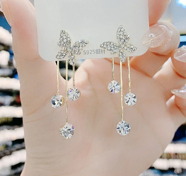 Crystal women's drop earrings