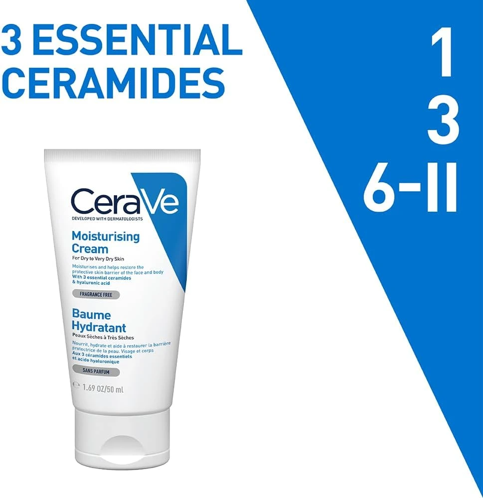CeraVe Moisturizing Cream | 48H Body and Face Moisturizer for Dry to Very Dry Sk