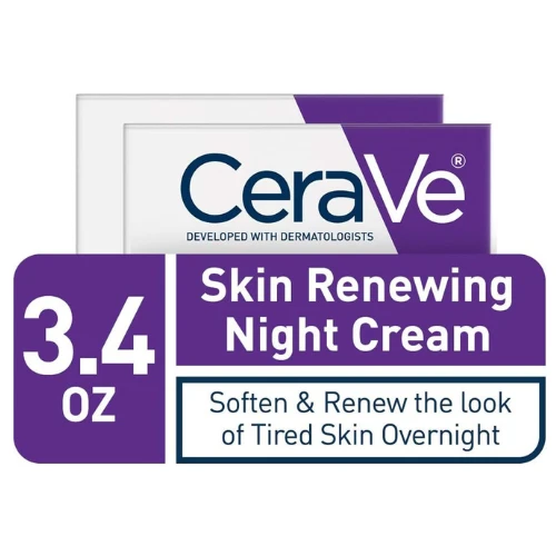 CeraVe Night Cream for Face | 2 Pack (1.7 Ounce Each) | Skin Renewing Night Crea