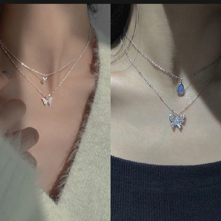 Star moon butterfly pendent