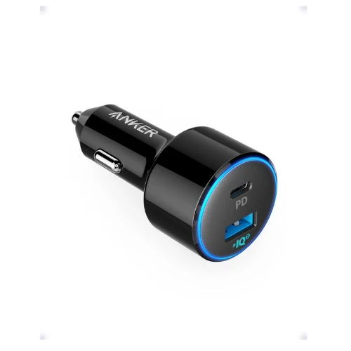 Anker Auto Ladegerät PowerDrive Speed+ 2, USB C Kfz Ladegerät 2 Port 49W mit Pow