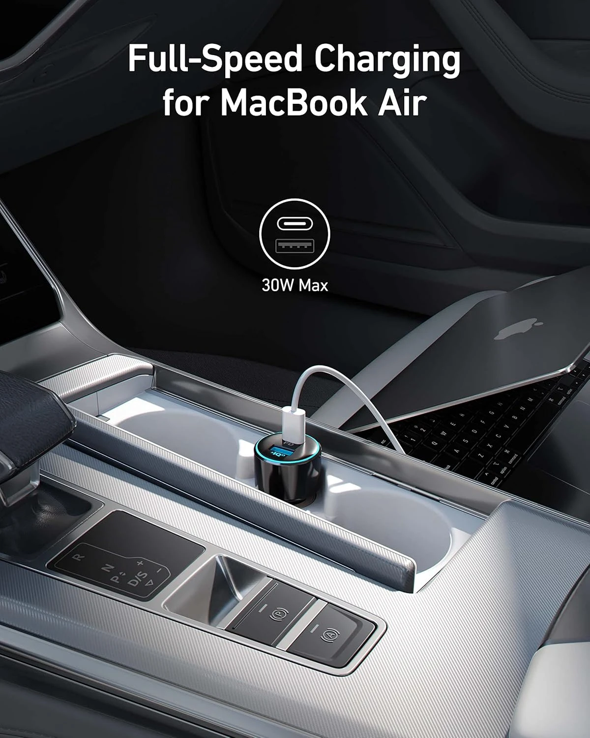 Anker Auto Ladegerät PowerDrive Speed+ 2, USB C Kfz Ladegerät 2 Port 49W mit Pow